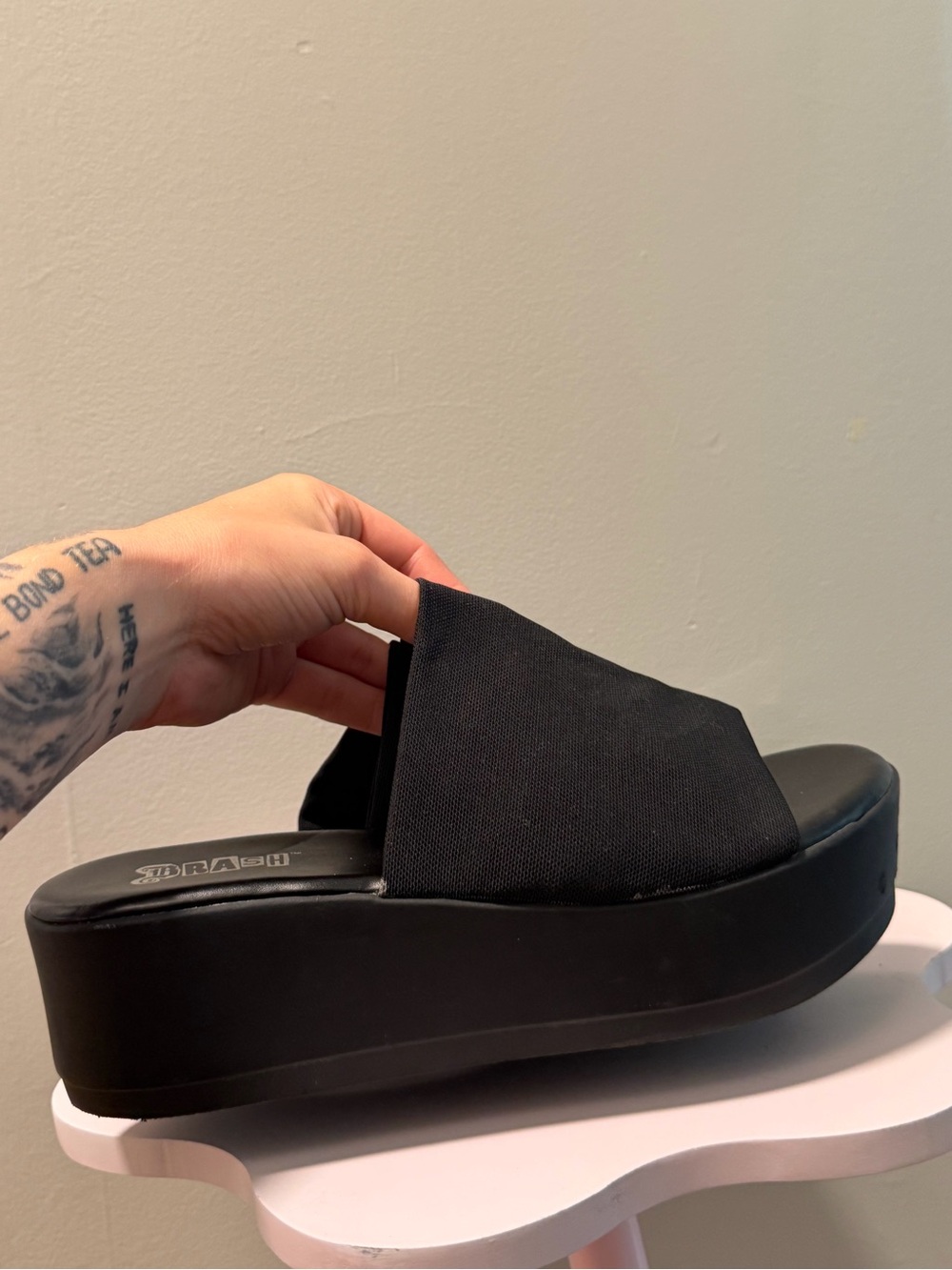 Brash Black Platform Slide Sandals